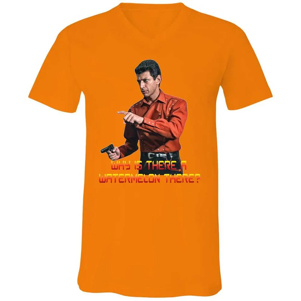 Unisex V-Neck T-Shirt - QM82D4DY - Orange - 12