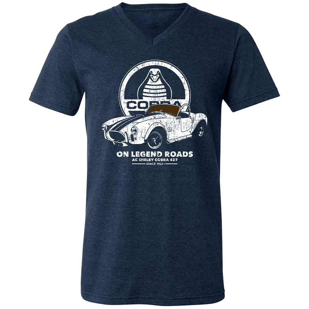 Unisex V-Neck T-Shirt - 3B31WVN8 - Heather Navy - 3