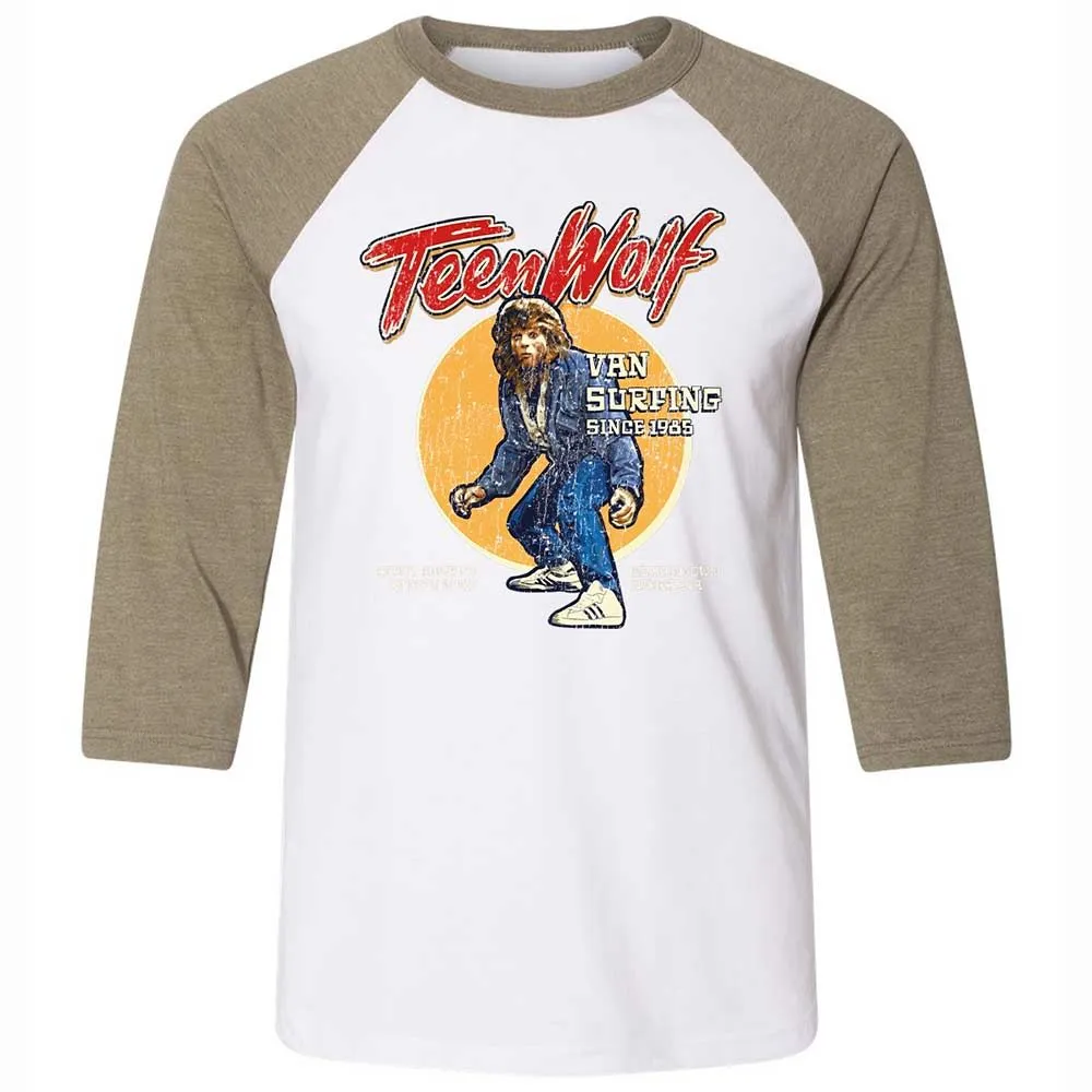 Unisex 3/4 Baseball Tee - G73F52UL - White/Heather Olive - 4