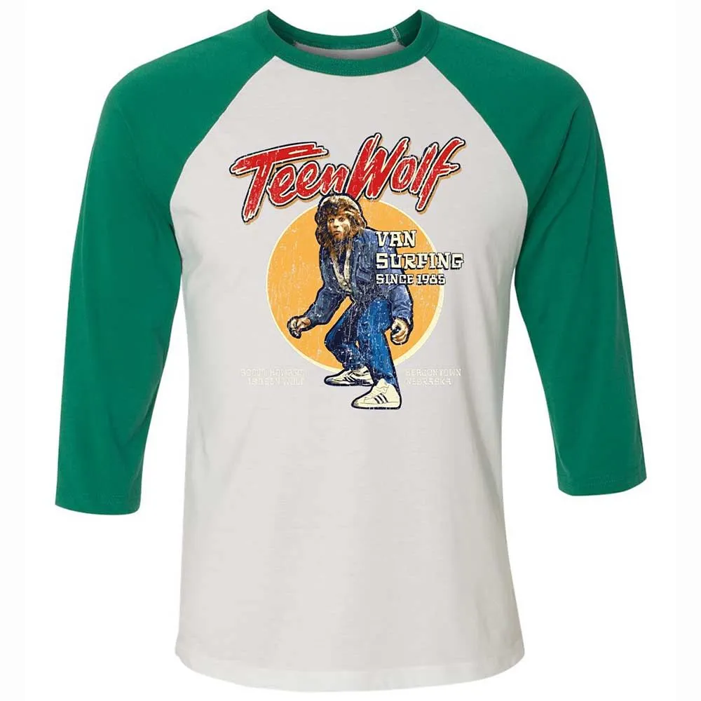Unisex 3/4 Baseball Tee - G73F52UL - White/Kelly - 6