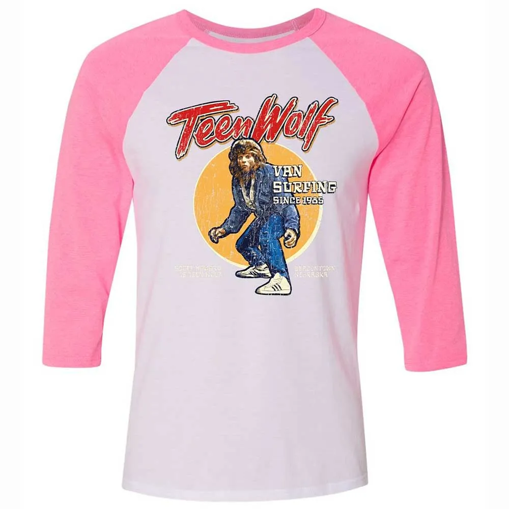 Unisex 3/4 Baseball Tee - G73F52UL - White/Neon Pink - 12