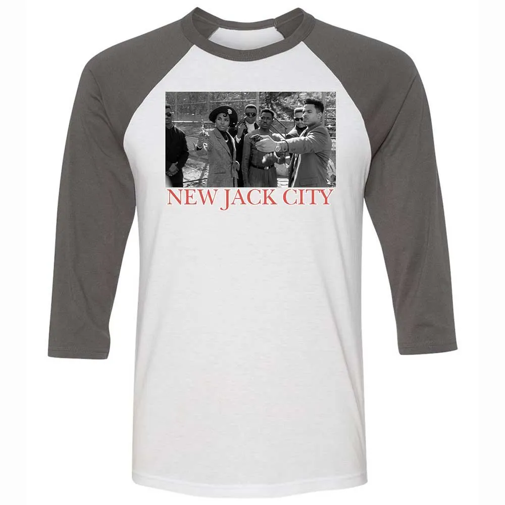 Unisex 3/4 Baseball Tee - KKRDCX2W - White/Asphalt - 2