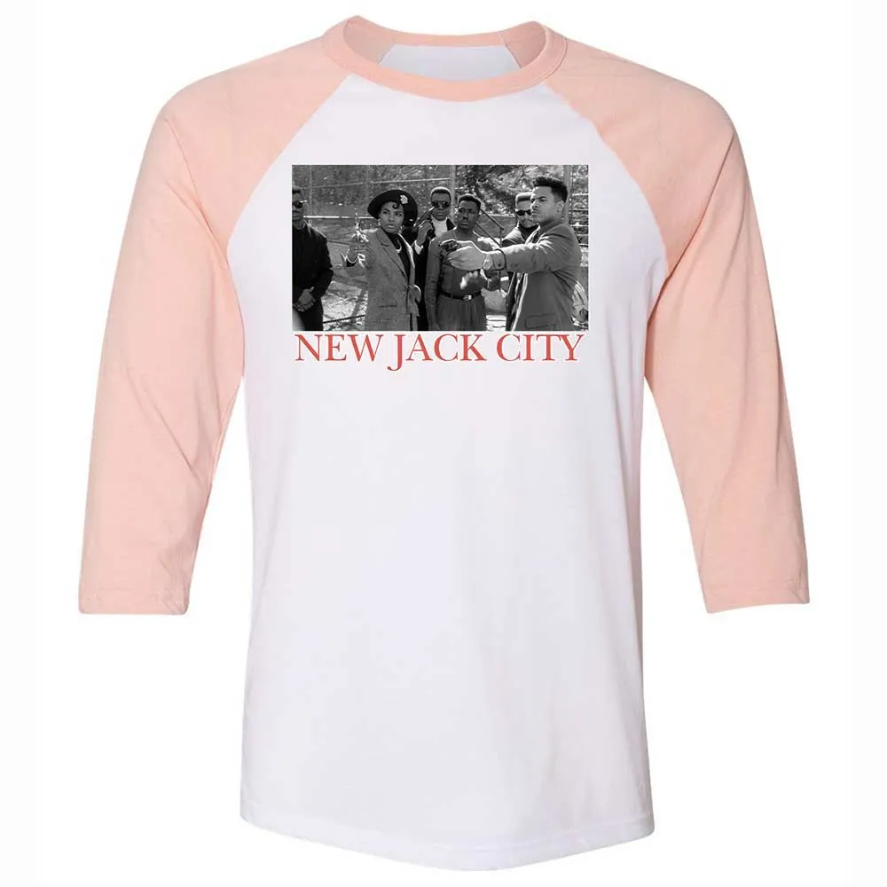 Unisex 3/4 Baseball Tee - KKRDCX2W - White/Heather Peach - 5