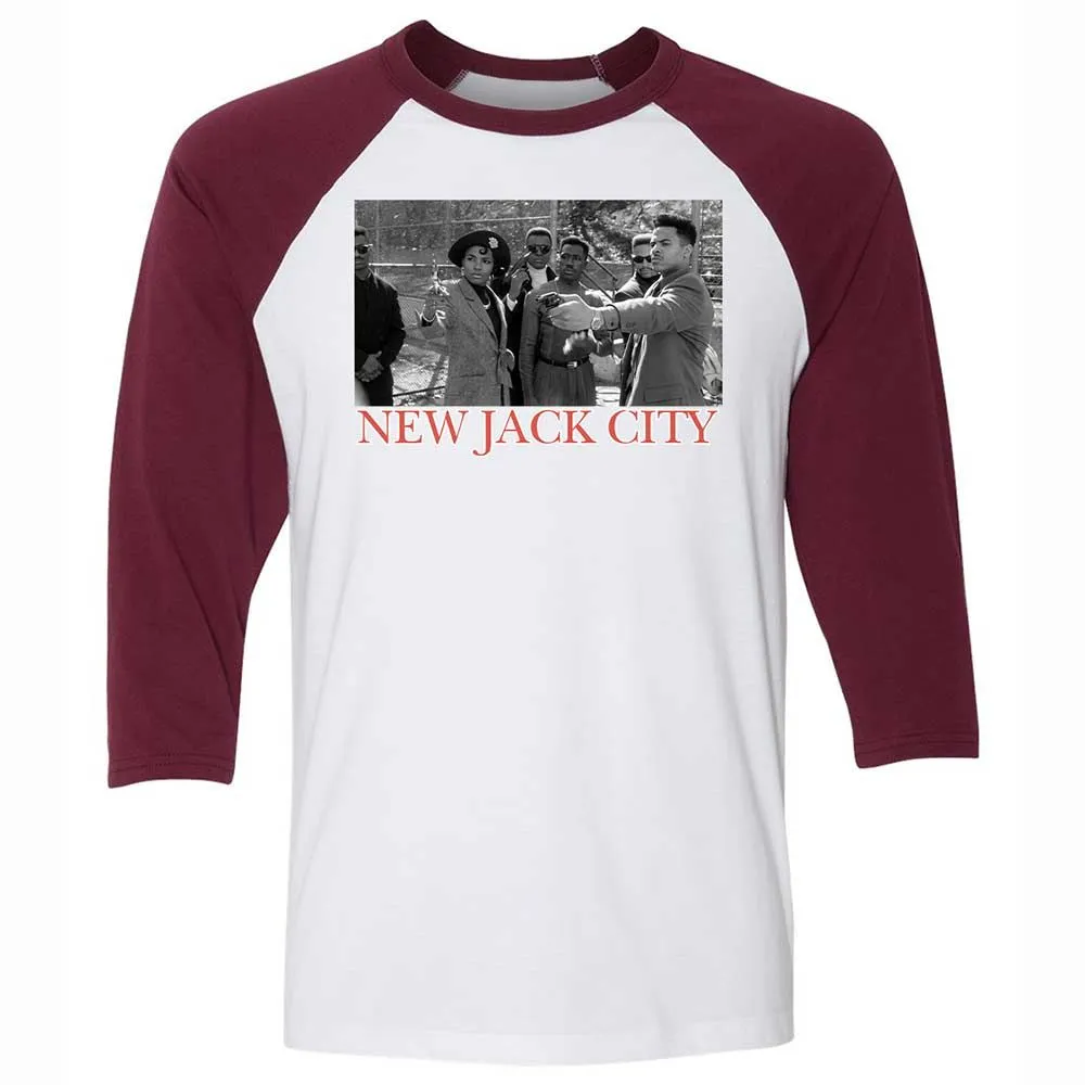 Unisex 3/4 Baseball Tee - KKRDCX2W - White/Maroon - 7