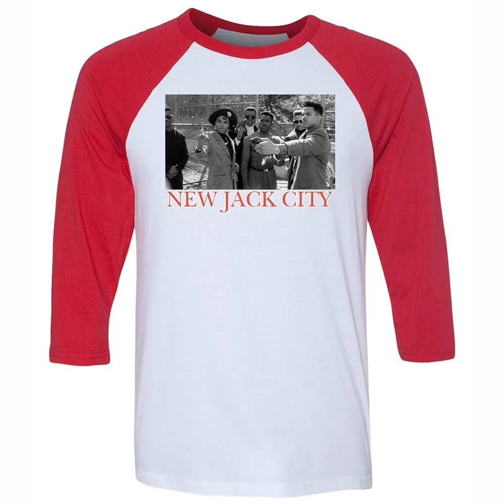 Unisex 3/4 Baseball Tee - KKRDCX2W - White/Red - 9