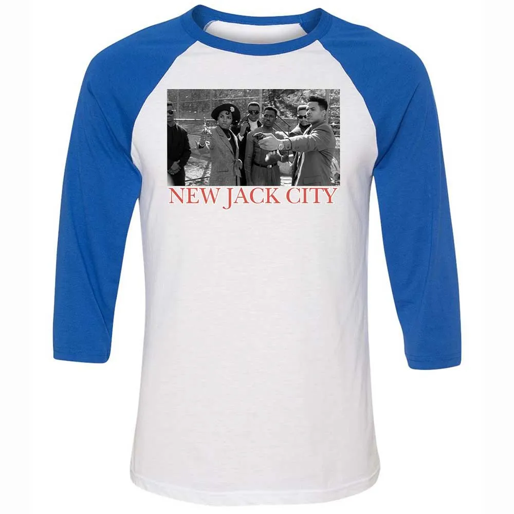 Unisex 3/4 Baseball Tee - KKRDCX2W - White/True Royal - 10