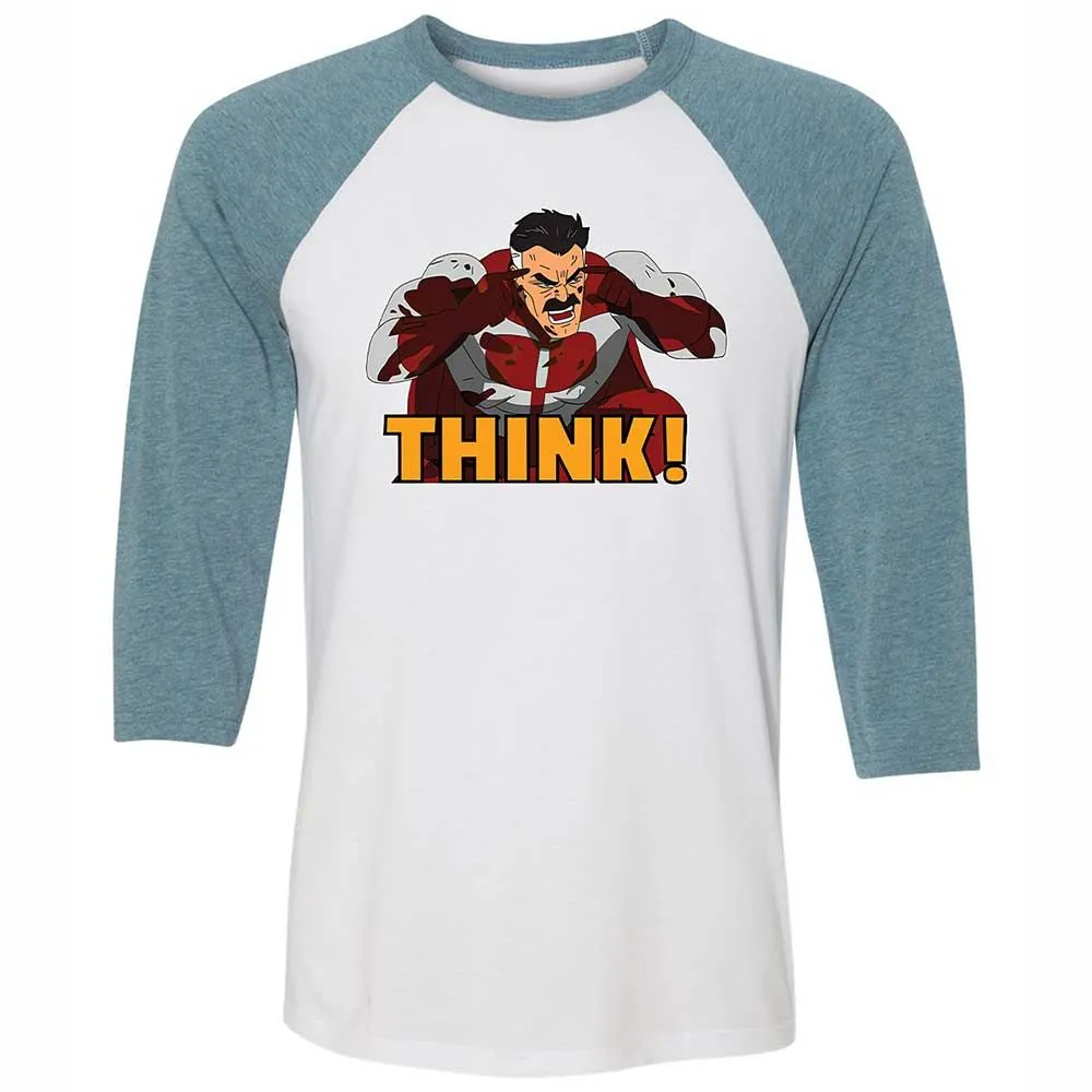Unisex 3/4 Baseball Tee - TR32RBNF - White/Denim - 3