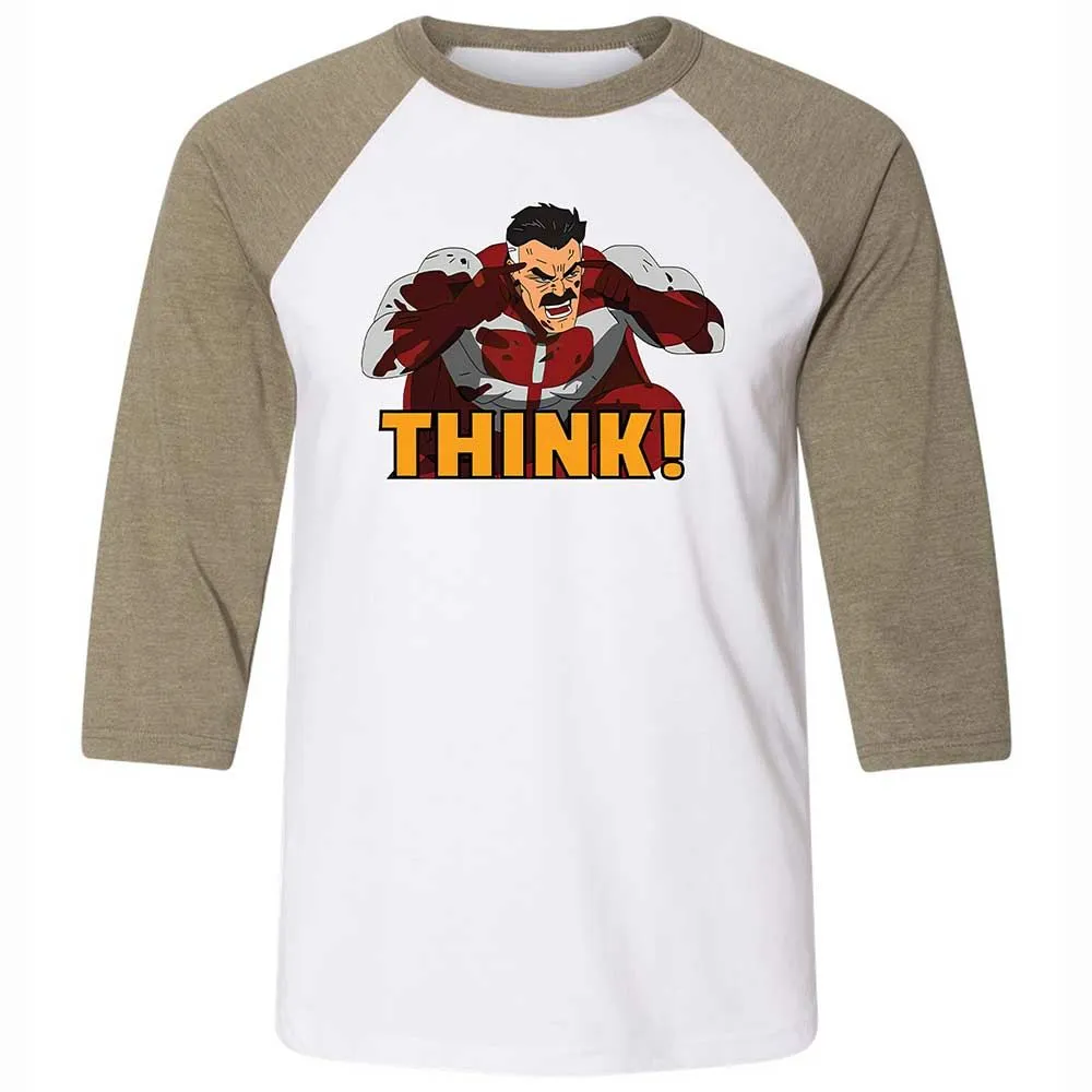 Unisex 3/4 Baseball Tee - TR32RBNF - White/Heather Olive - 4