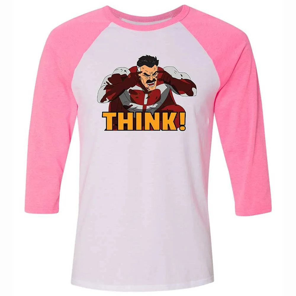 Unisex 3/4 Baseball Tee - TR32RBNF - White/Neon Pink - 12