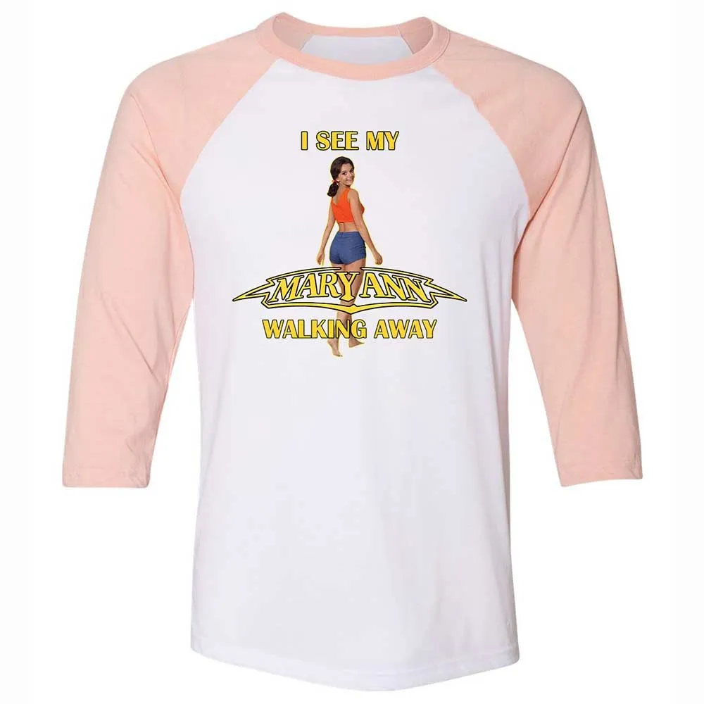 Unisex 3/4 Baseball Tee - 7FTN11ZV - White/Heather Peach - 5