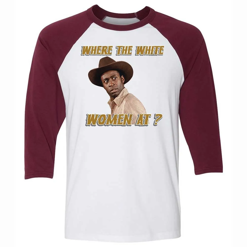Unisex 3/4 Baseball Tee - MBFVDMEQ - White/Maroon - 7