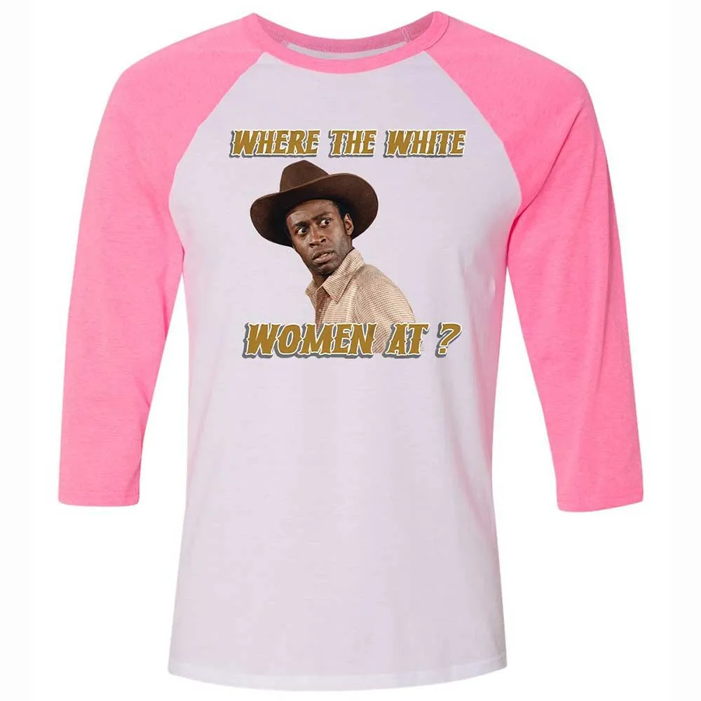 Unisex 3/4 Baseball Tee - MBFVDMEQ - White/Neon Pink - 12