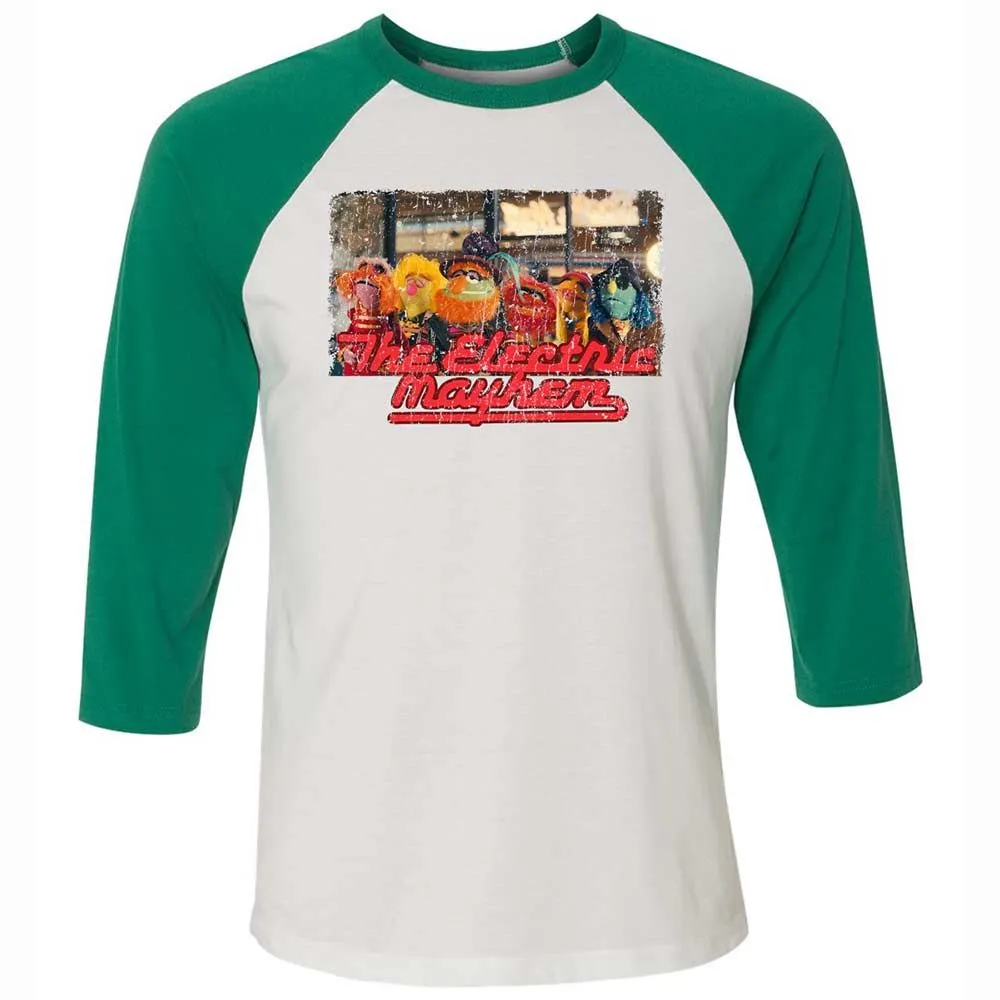 Unisex 3/4 Baseball Tee - A4WKLVH6 - White/Kelly - 6