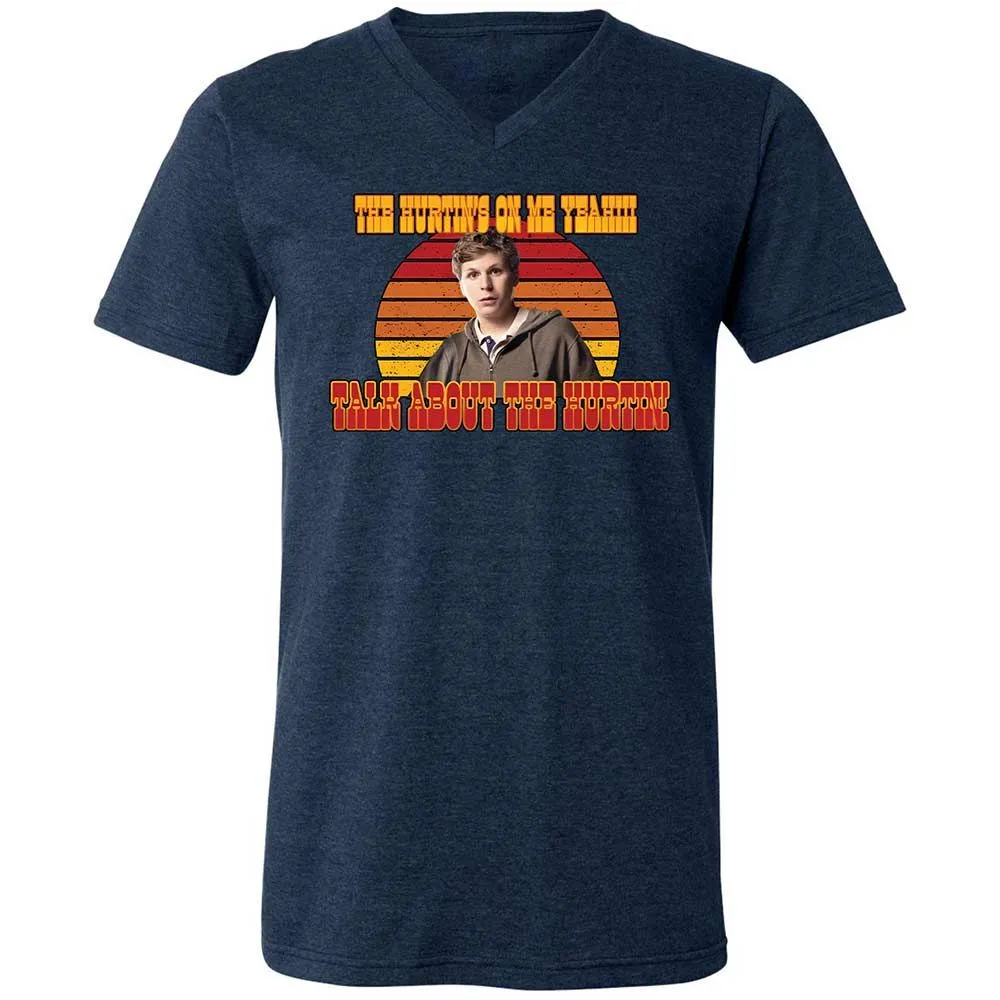 Unisex V-Neck T-Shirt - E3SKWTEG - Heather Navy - 3