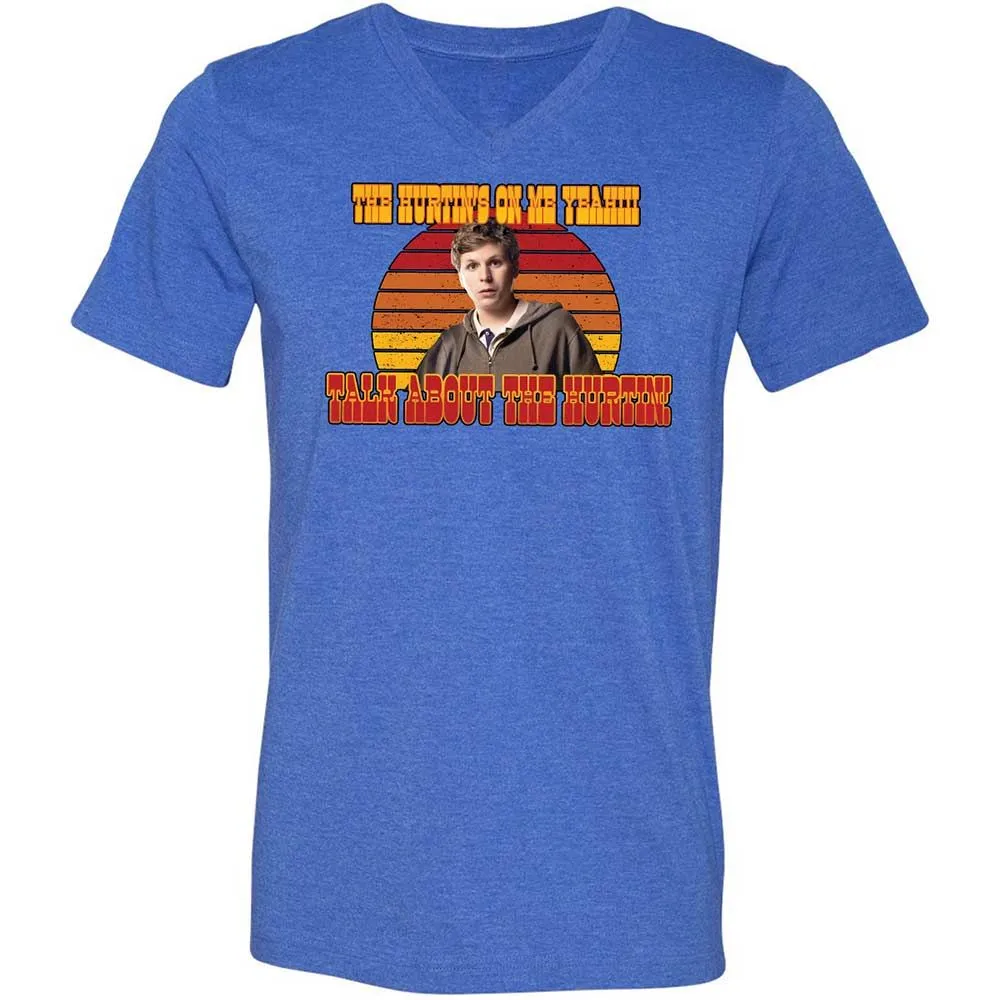 Unisex V-Neck T-Shirt - E3SKWTEG - Heather True Royal - 5