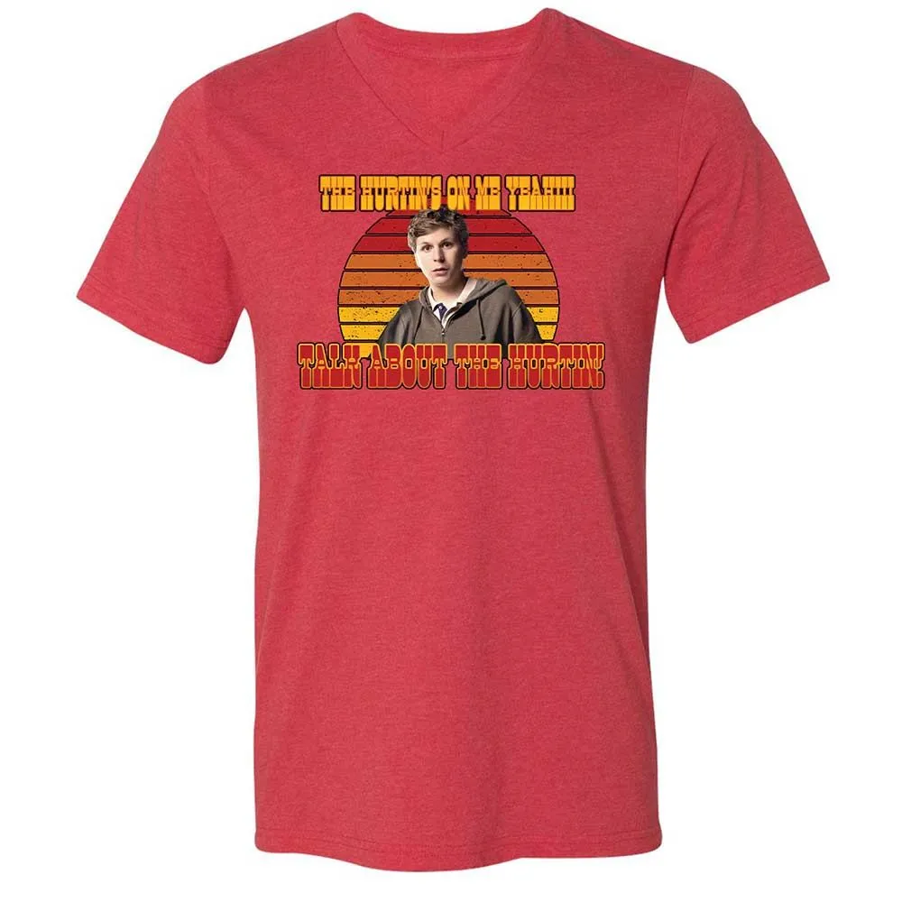 Unisex V-Neck T-Shirt - E3SKWTEG - Heather Red - 7