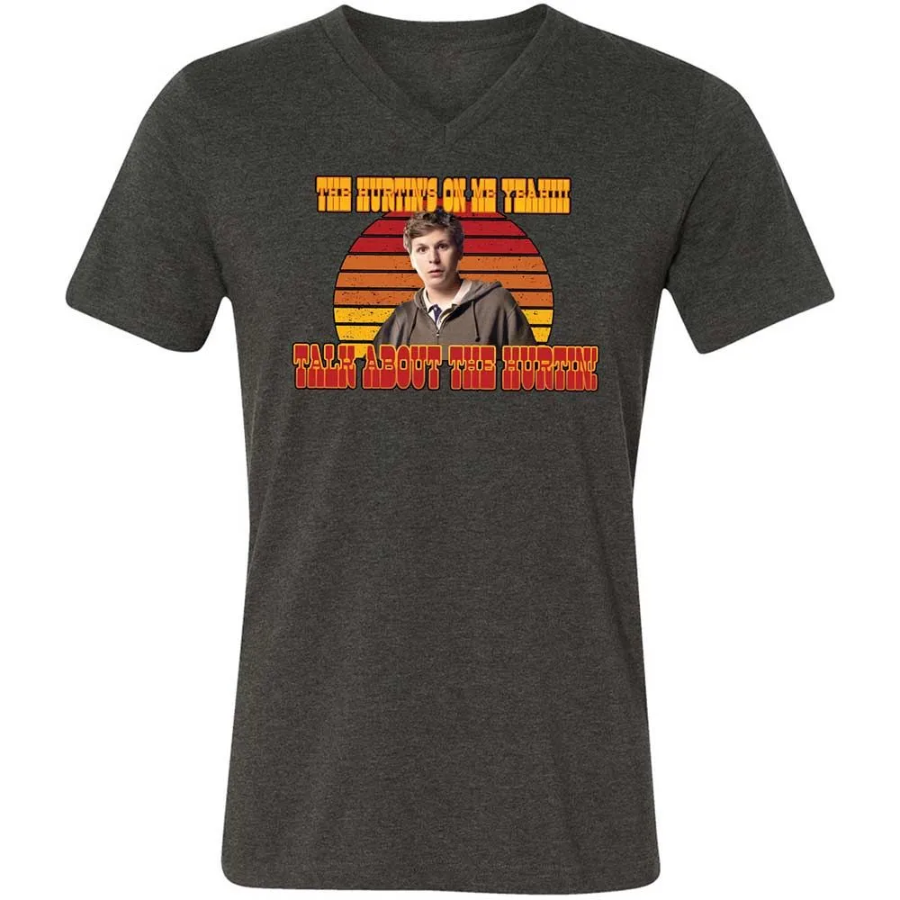 Unisex V-Neck T-Shirt - E3SKWTEG - Dark Grey Heather - 9