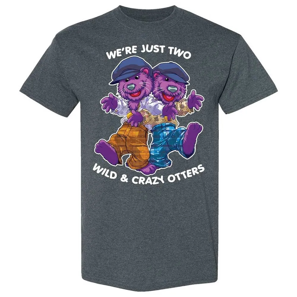 Two wild & crazy otters - Dark Heather - 6