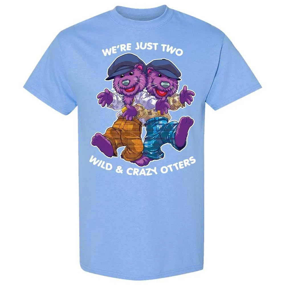 Two wild & crazy otters - Carolina Blue - 19