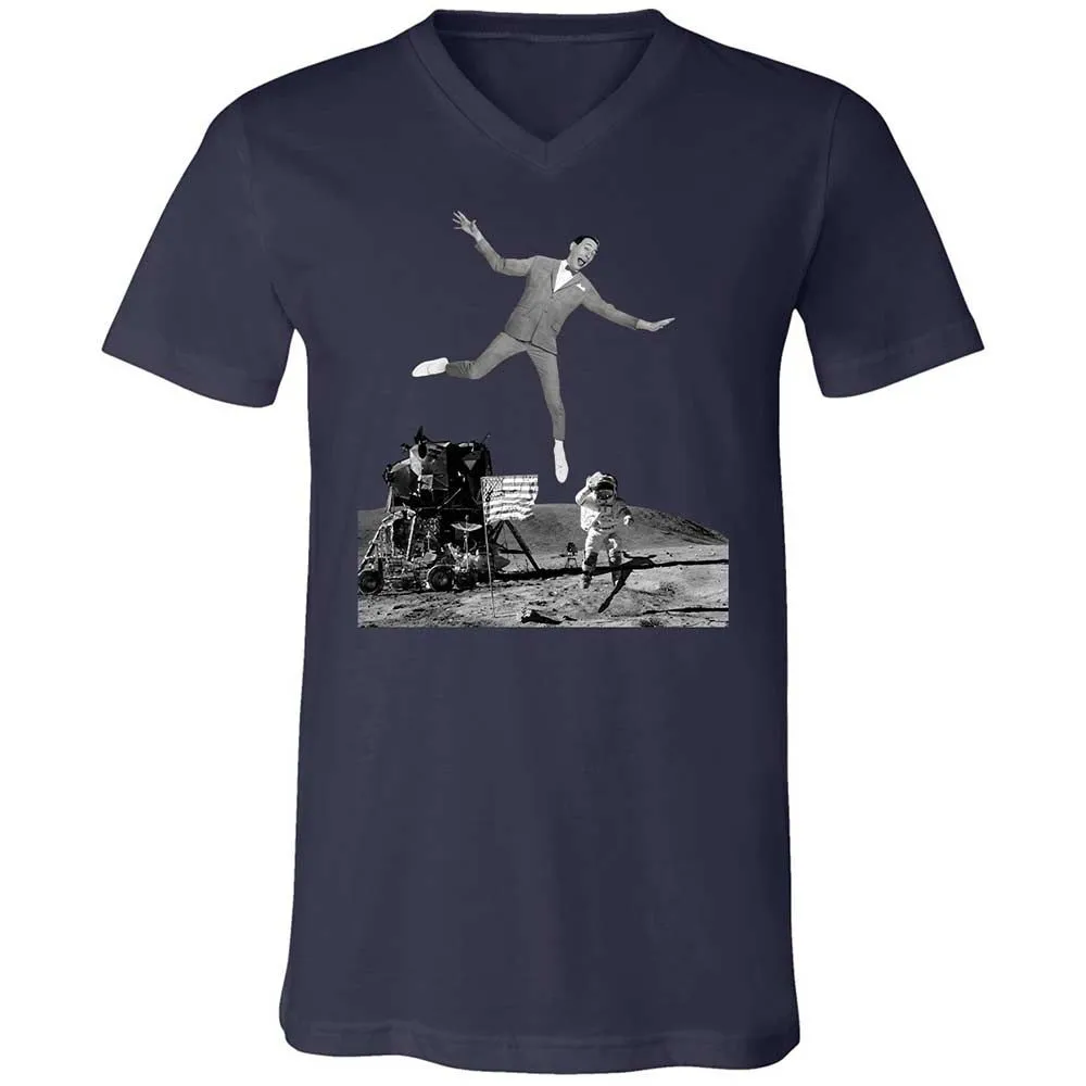 Unisex V-Neck T-Shirt - B3YWWST6 - Navy - 2