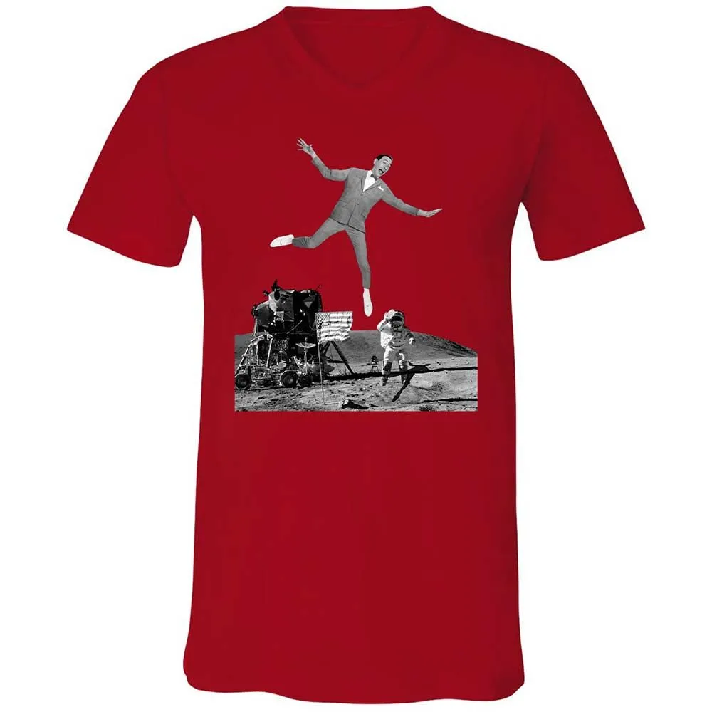 Unisex V-Neck T-Shirt - B3YWWST6 - Red - 6