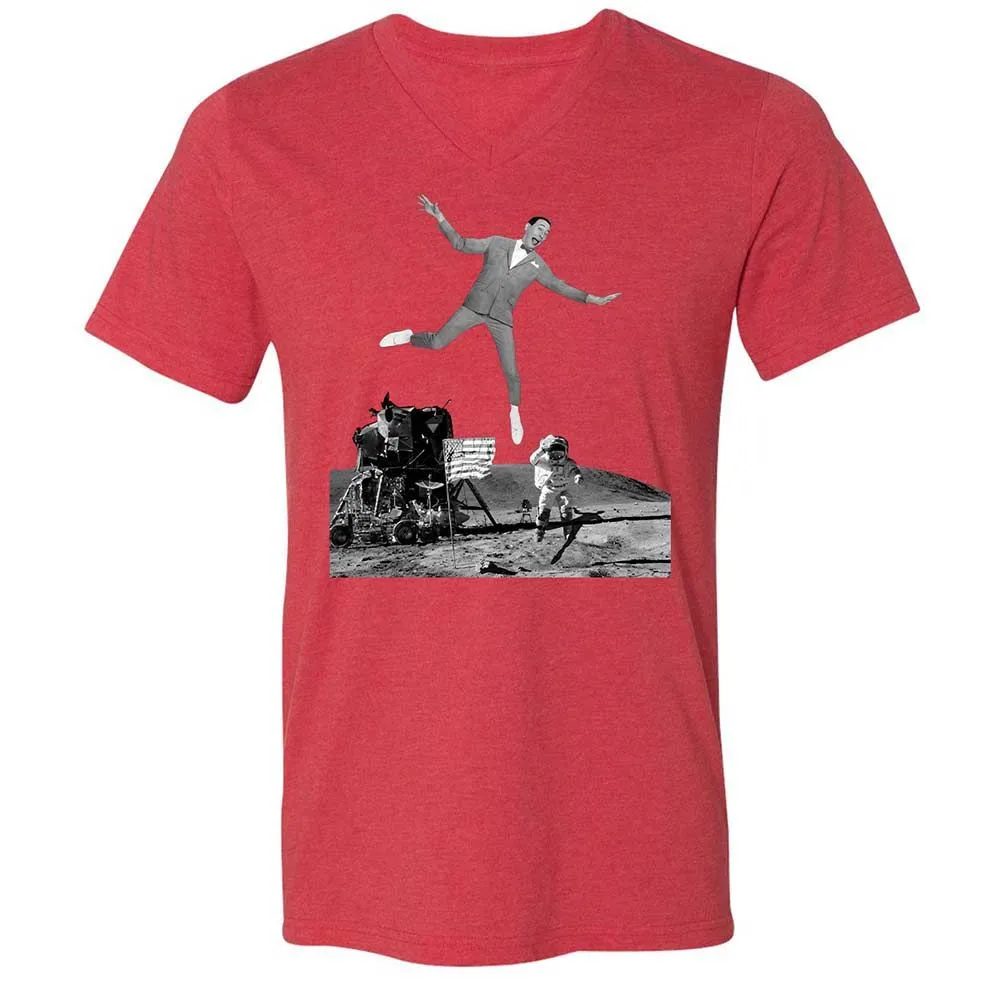 Unisex V-Neck T-Shirt - B3YWWST6 - Heather Red - 7