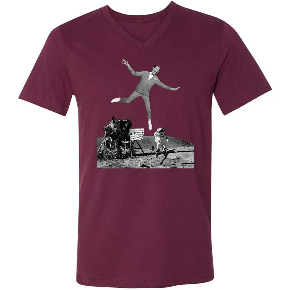 Unisex V-Neck T-Shirt - B3YWWST6 - Maroon - 8