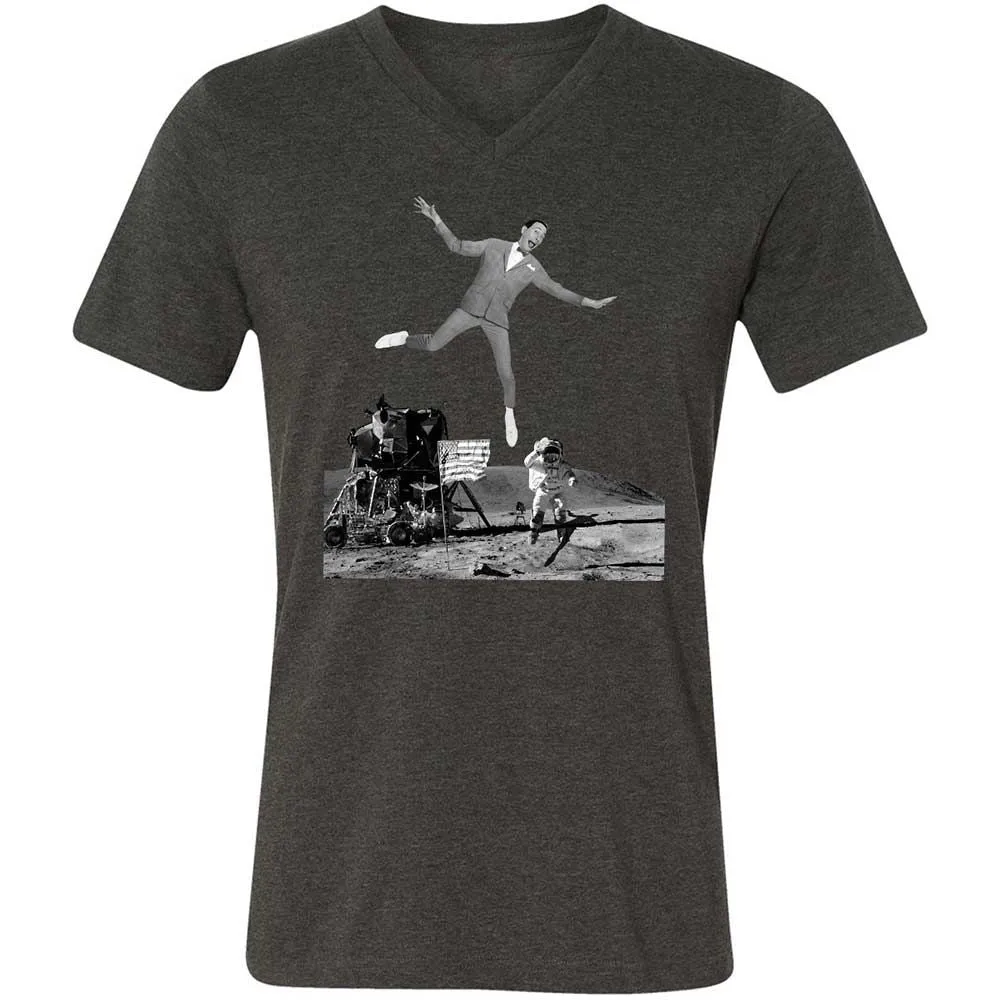 Unisex V-Neck T-Shirt - B3YWWST6 - Dark Grey Heather - 9