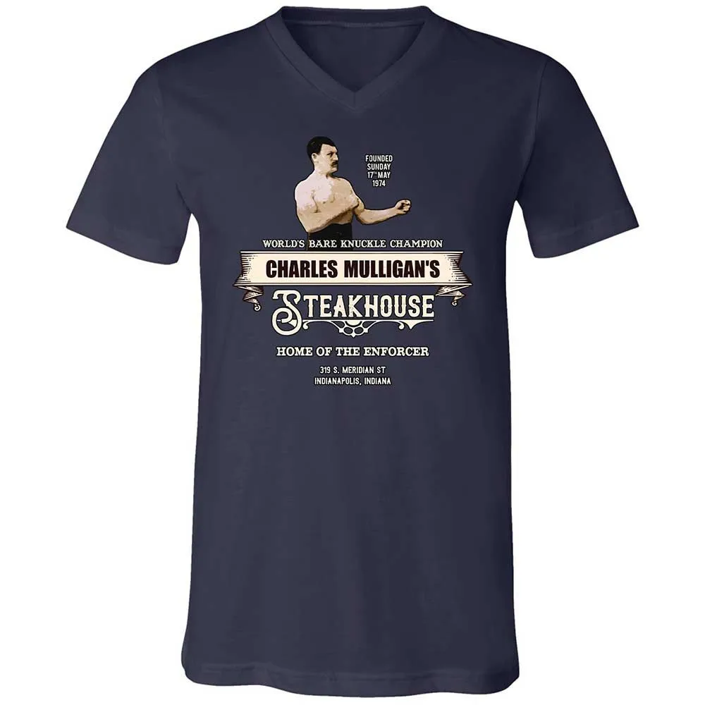 Unisex V-Neck T-Shirt - ESYKZRM8 - Navy - 2