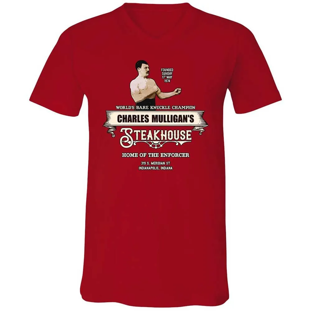 Unisex V-Neck T-Shirt - ESYKZRM8 - Red - 6