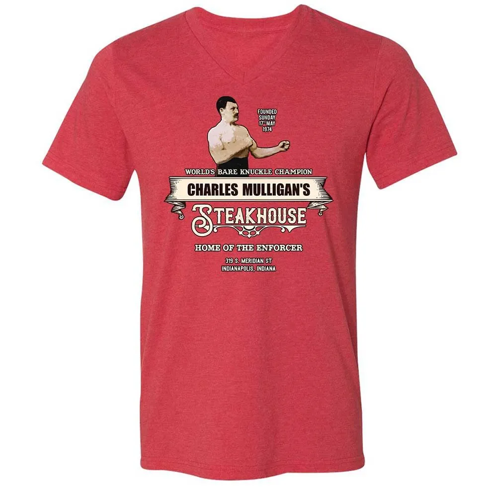 Unisex V-Neck T-Shirt - ESYKZRM8 - Heather Red - 7