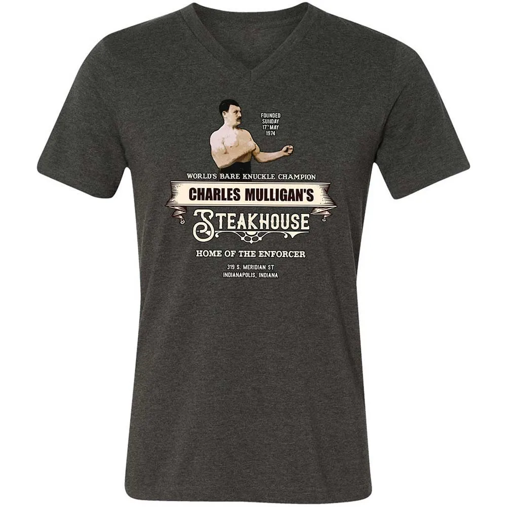 Unisex V-Neck T-Shirt - ESYKZRM8 - Dark Grey Heather - 9