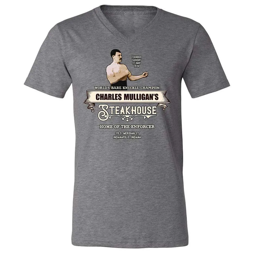 Unisex V-Neck T-Shirt - ESYKZRM8 - Deep Heather - 14