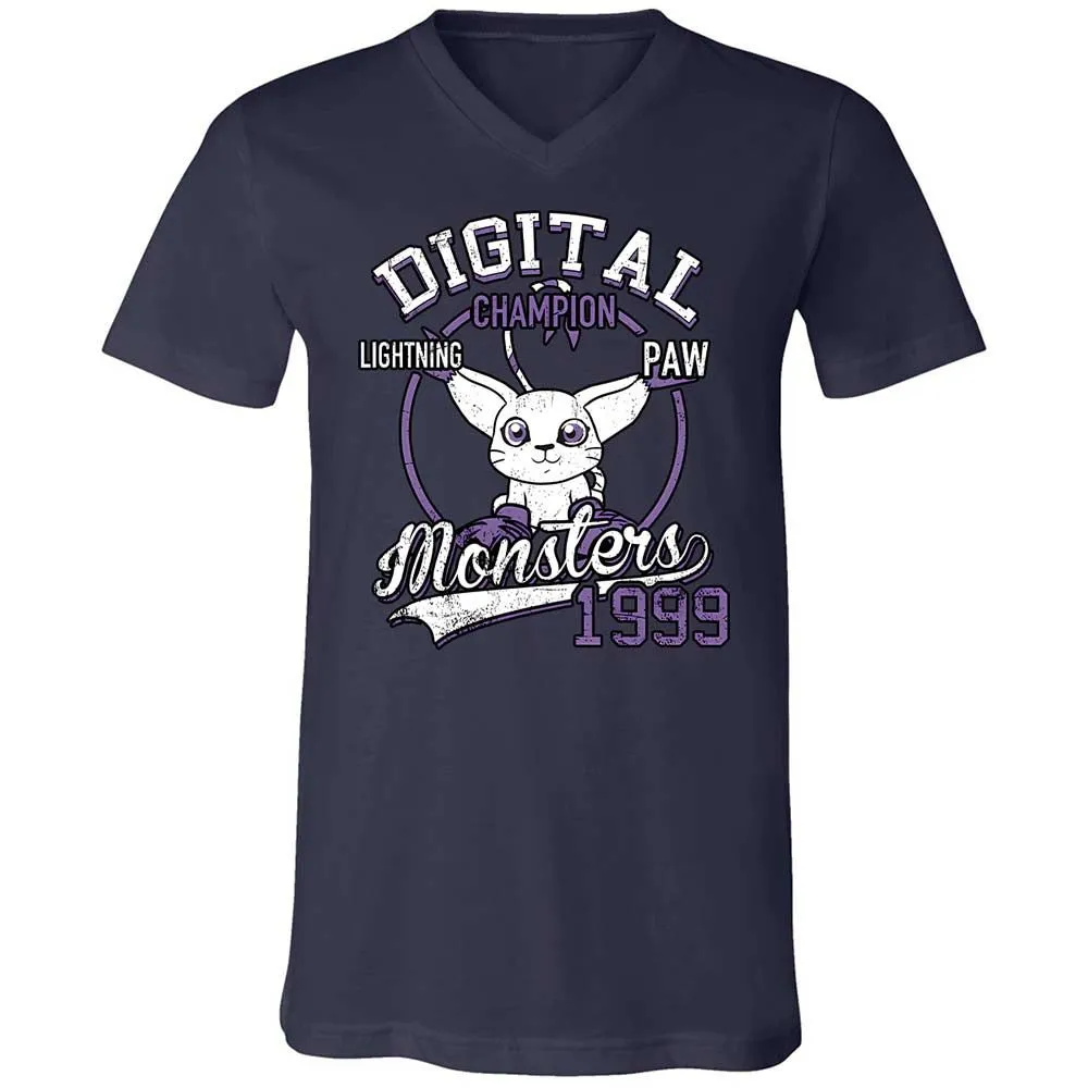 Unisex V-Neck T-Shirt - PQGXRYLZ - Navy - 2