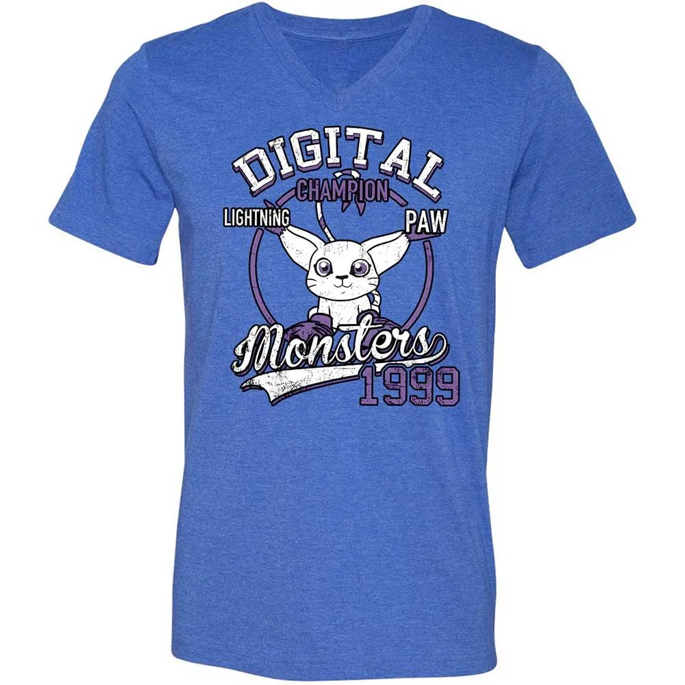 Unisex V-Neck T-Shirt - PQGXRYLZ - Heather True Royal - 5