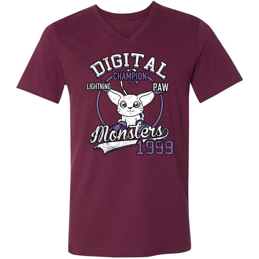 Unisex V-Neck T-Shirt - PQGXRYLZ - Maroon - 8