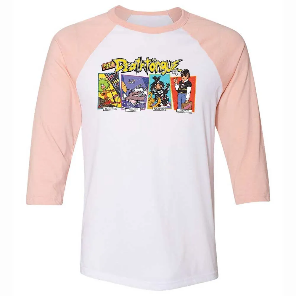 Unisex 3/4 Baseball Tee - C93LDF1K - White/Heather Peach - 5