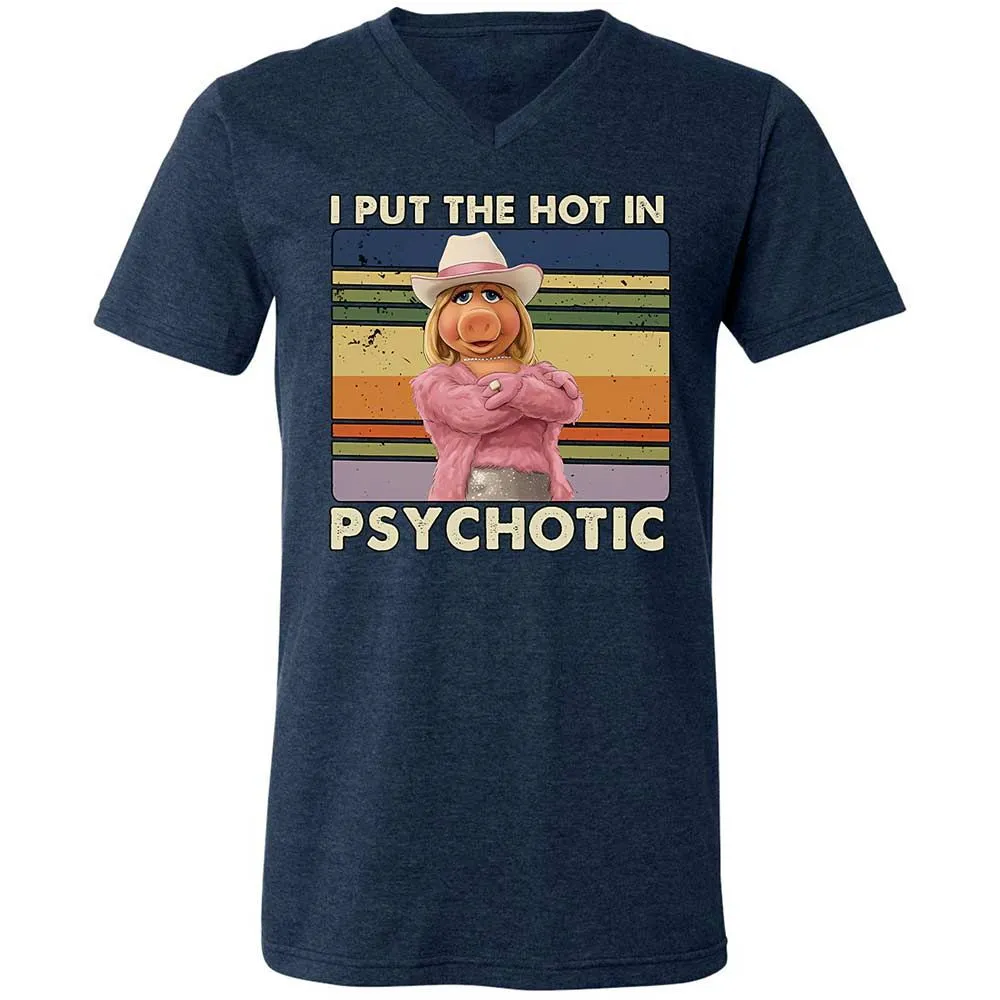 Unisex V-Neck T-Shirt - ESRB6R2T - Heather Navy - 3
