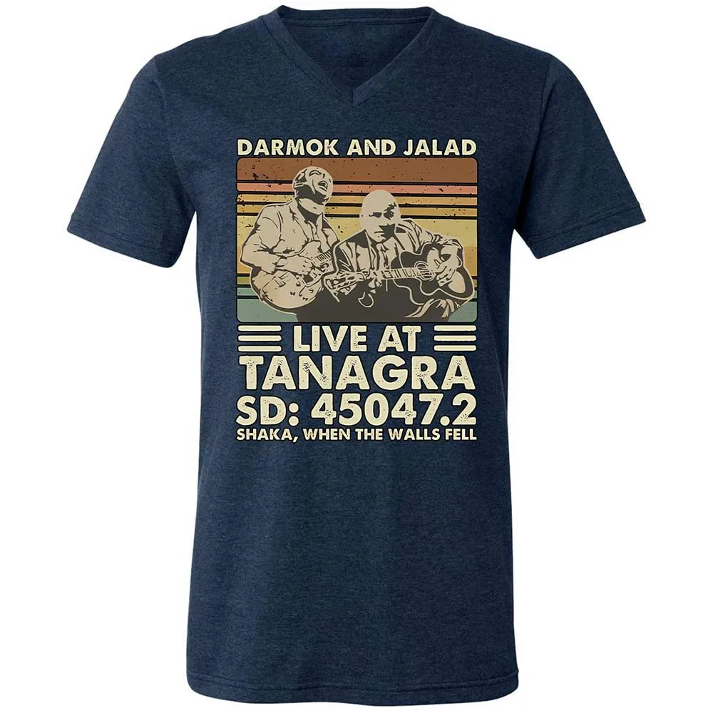Unisex V-Neck T-Shirt - 1L2HHTDF - Heather Navy - 3