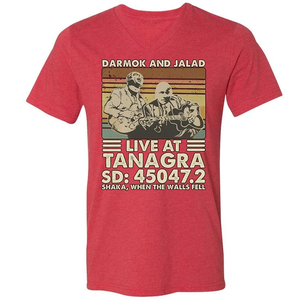Unisex V-Neck T-Shirt - 1L2HHTDF - Heather Red - 7