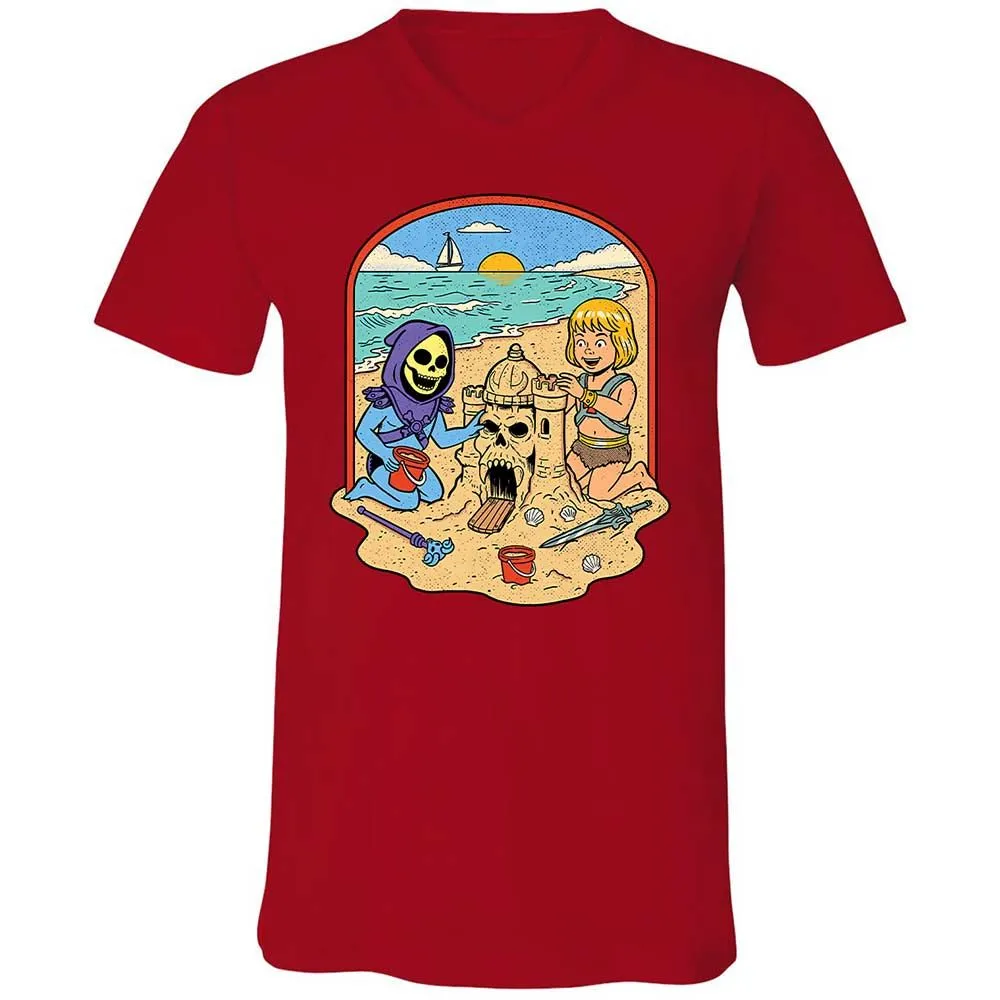 Unisex V-Neck T-Shirt - 4QX3H2ES - Red - 6