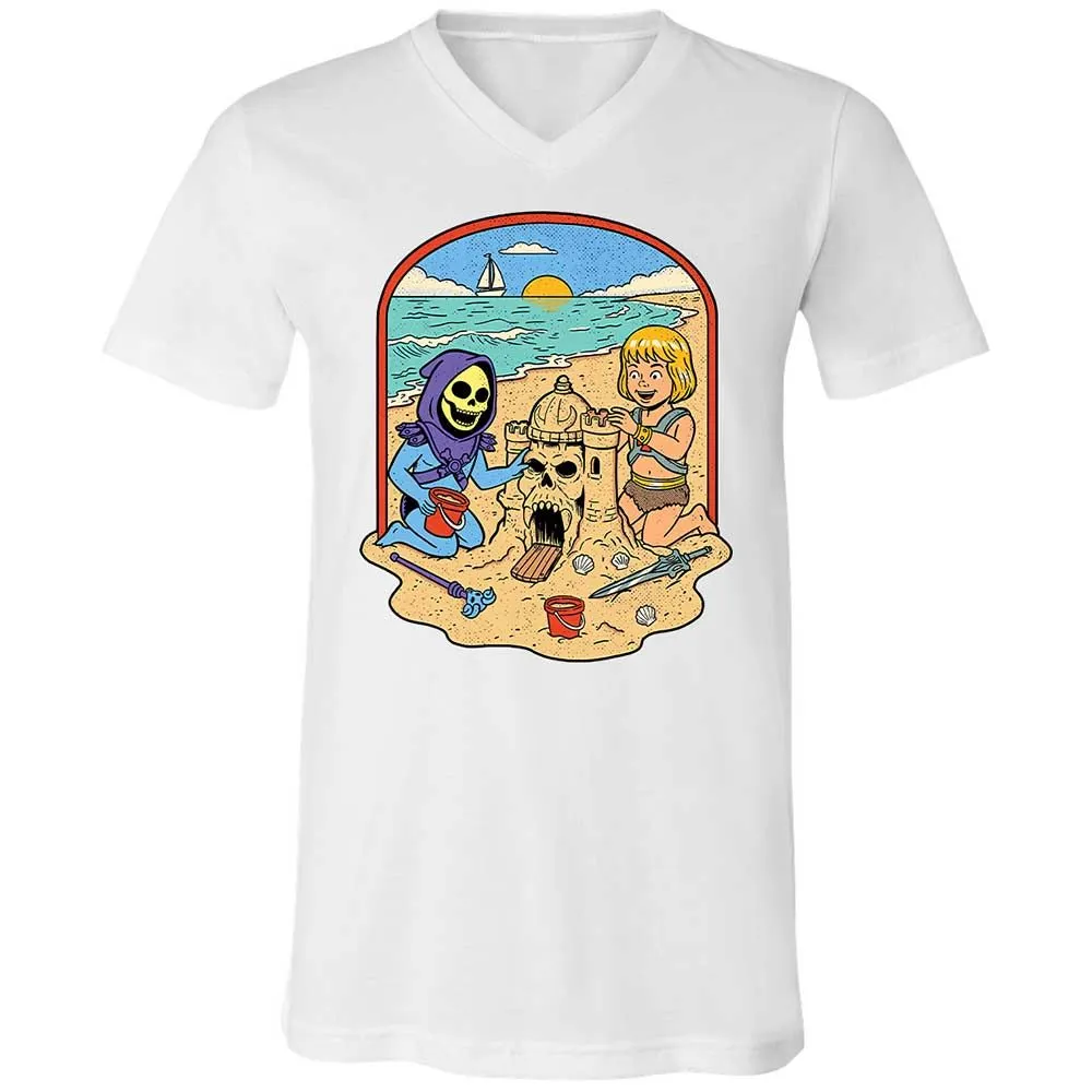 Unisex V-Neck T-Shirt - 4QX3H2ES - White - 16