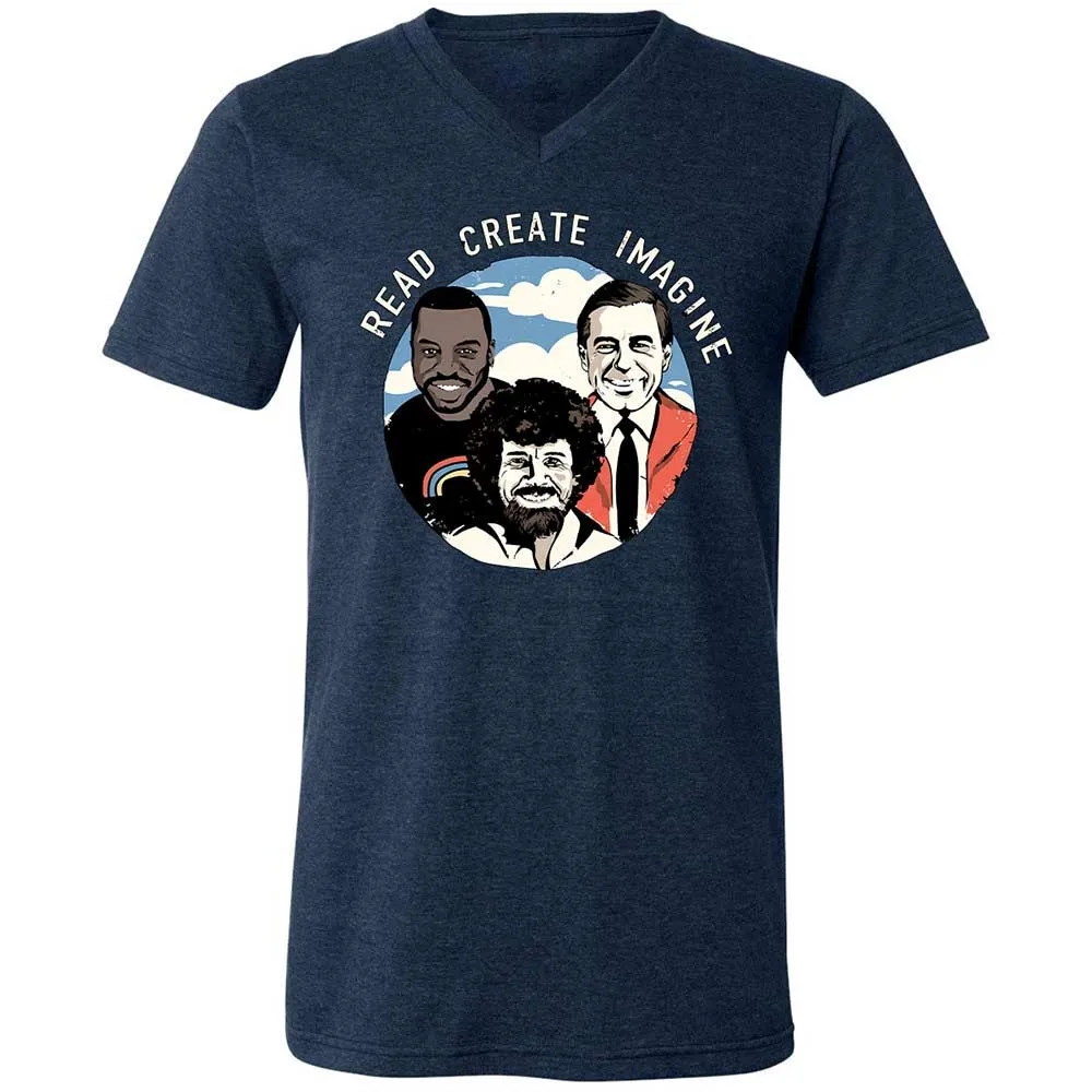 Unisex V-Neck T-Shirt - ERR3GQR3 - Heather Navy - 3