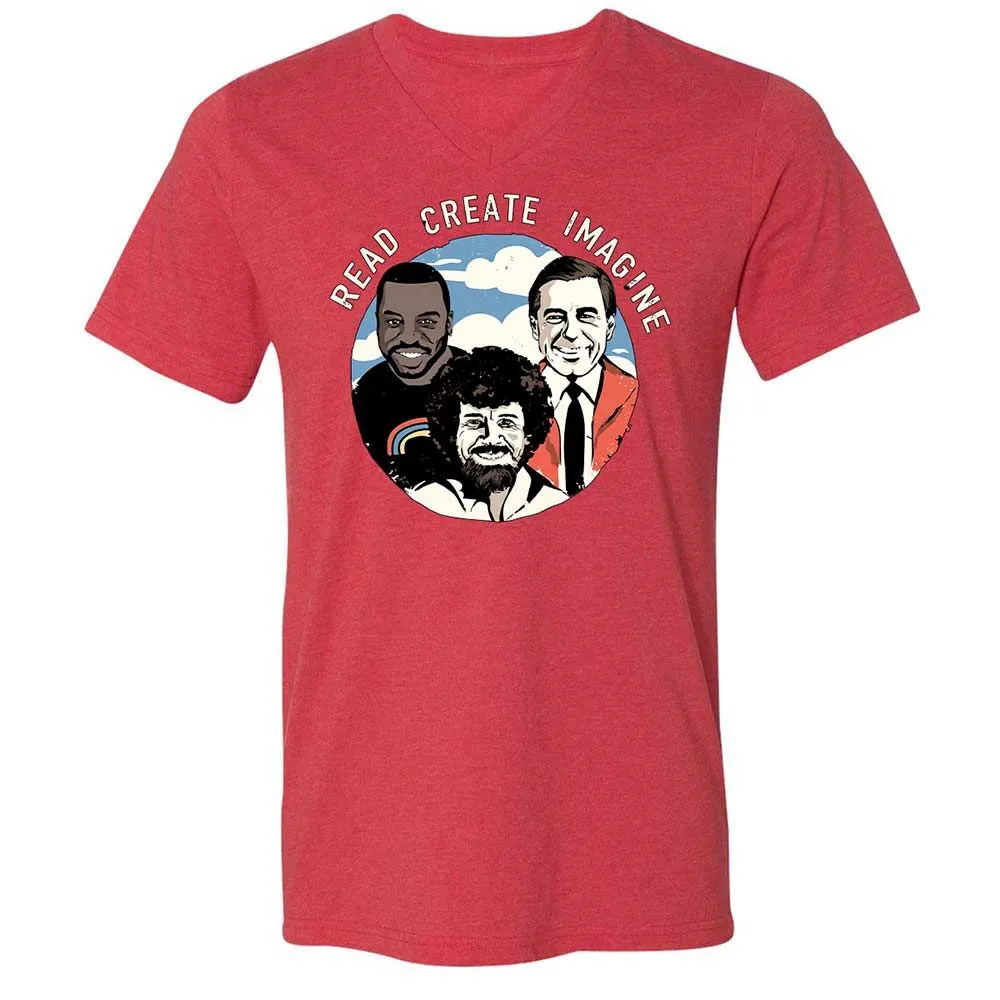Unisex V-Neck T-Shirt - ERR3GQR3 - Heather Red - 7