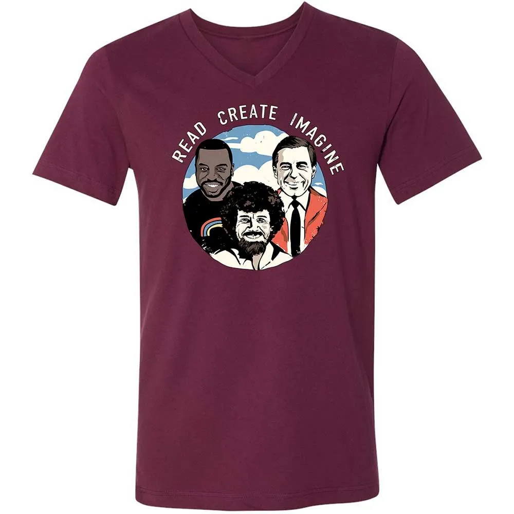 Unisex V-Neck T-Shirt - ERR3GQR3 - Maroon - 8