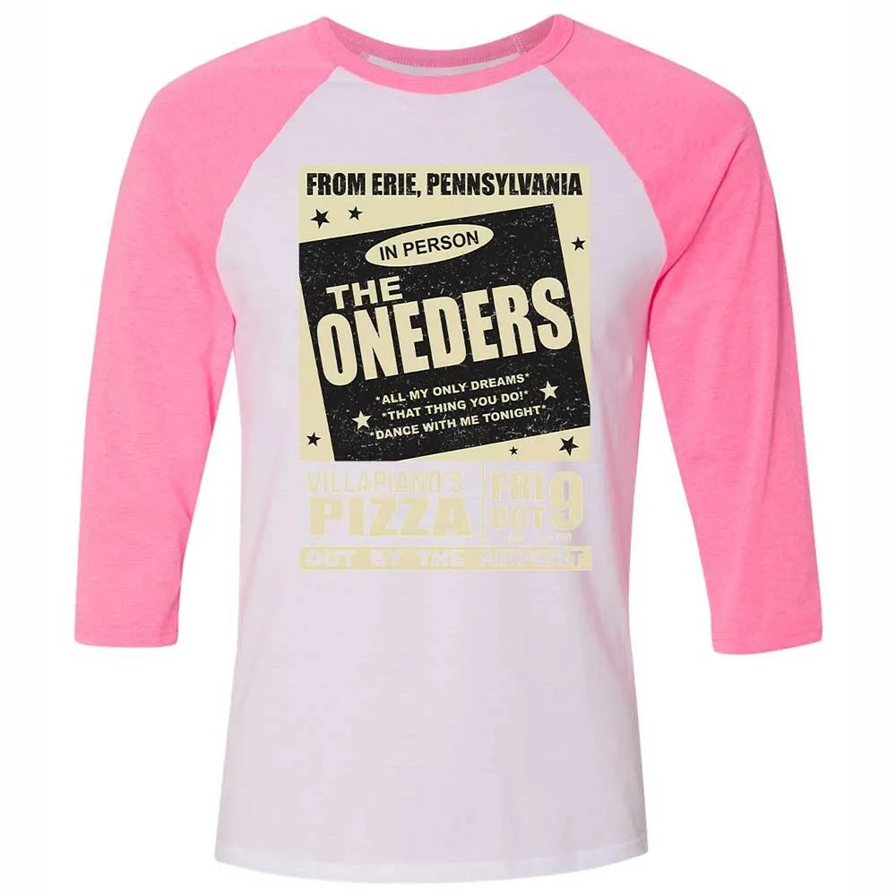 Unisex 3/4 Baseball Tee - JK4TA9YA - White/Neon Pink - 12