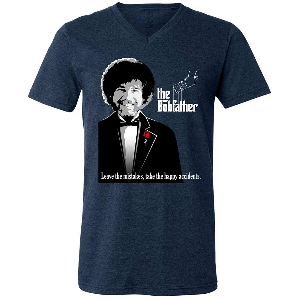 Unisex V-Neck T-Shirt - 7K6NTHNK - Heather Navy - 3