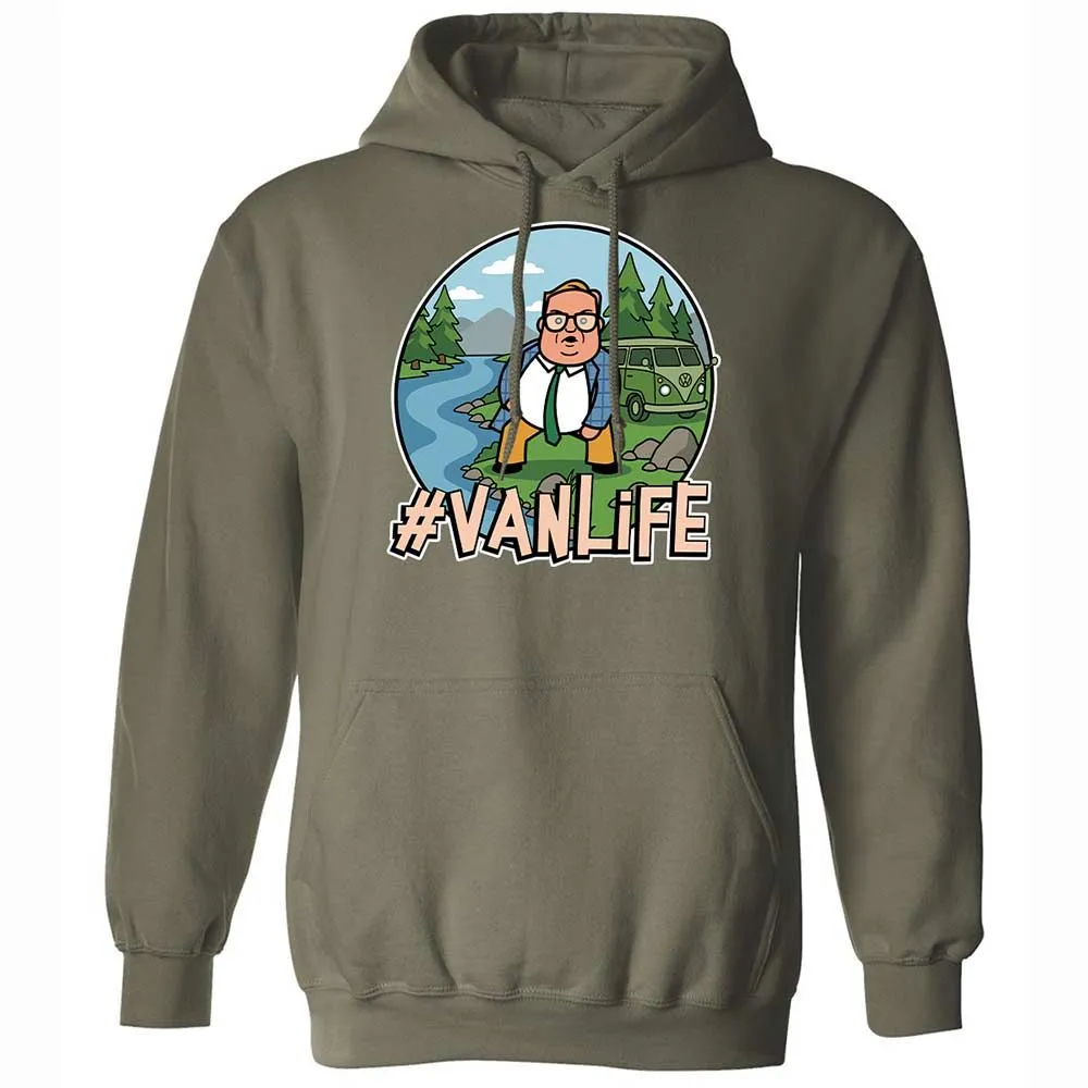 Vanlife living in a van down by the river - Military Green - 9
