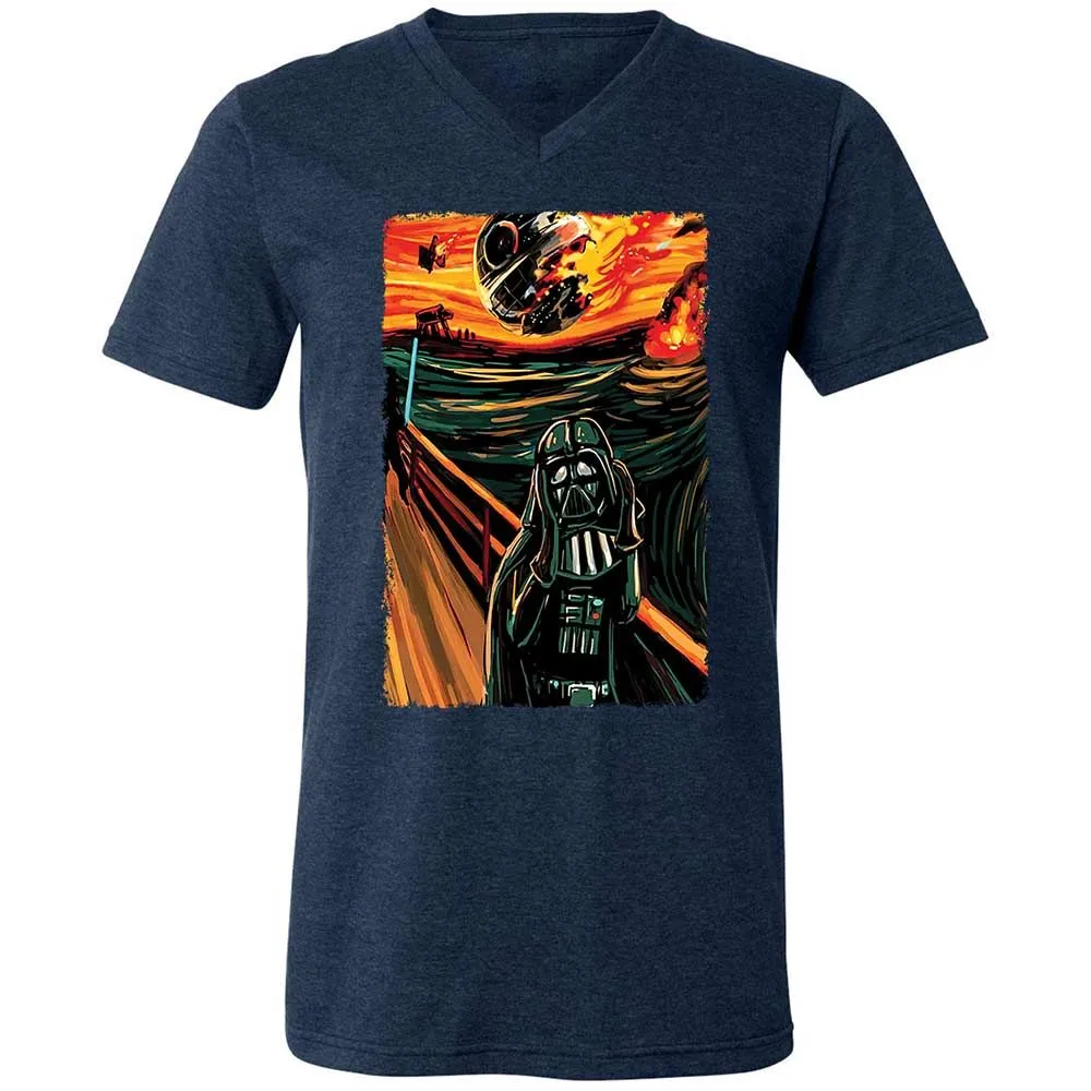 Unisex V-Neck T-Shirt - ELXAMP82 - Heather Navy - 3