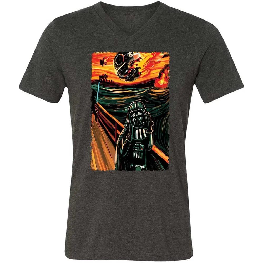 Unisex V-Neck T-Shirt - ELXAMP82 - Dark Grey Heather - 9